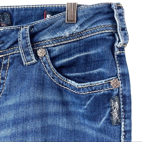 Silver Jeans Aiko Mid Capri Cuffed Denim Jeans - Picture 4 of 14